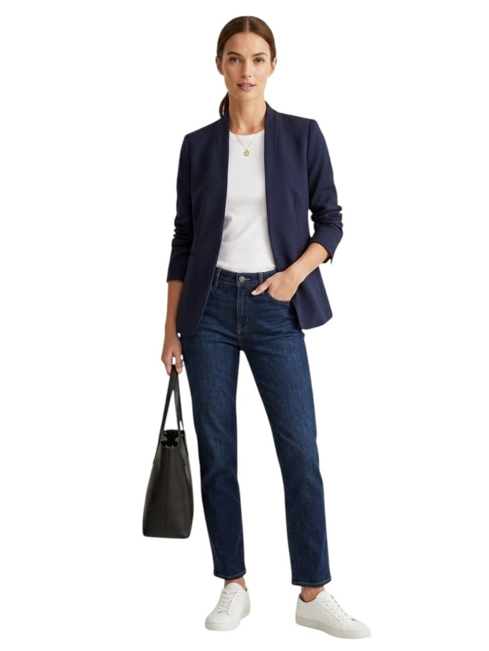 J.Crew 365 Going-Out Blazer in Stretch Twill Navy Blue Petite 2P NWT - Picture 2 of 9
